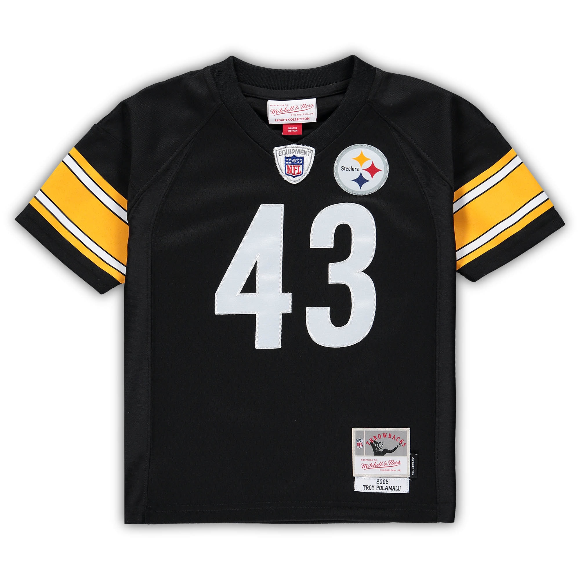 Infant Pittsburgh Steelers Troy Polamalu Mitchell Ness Black 2005 Retired Legacy NFL Jersey Men's