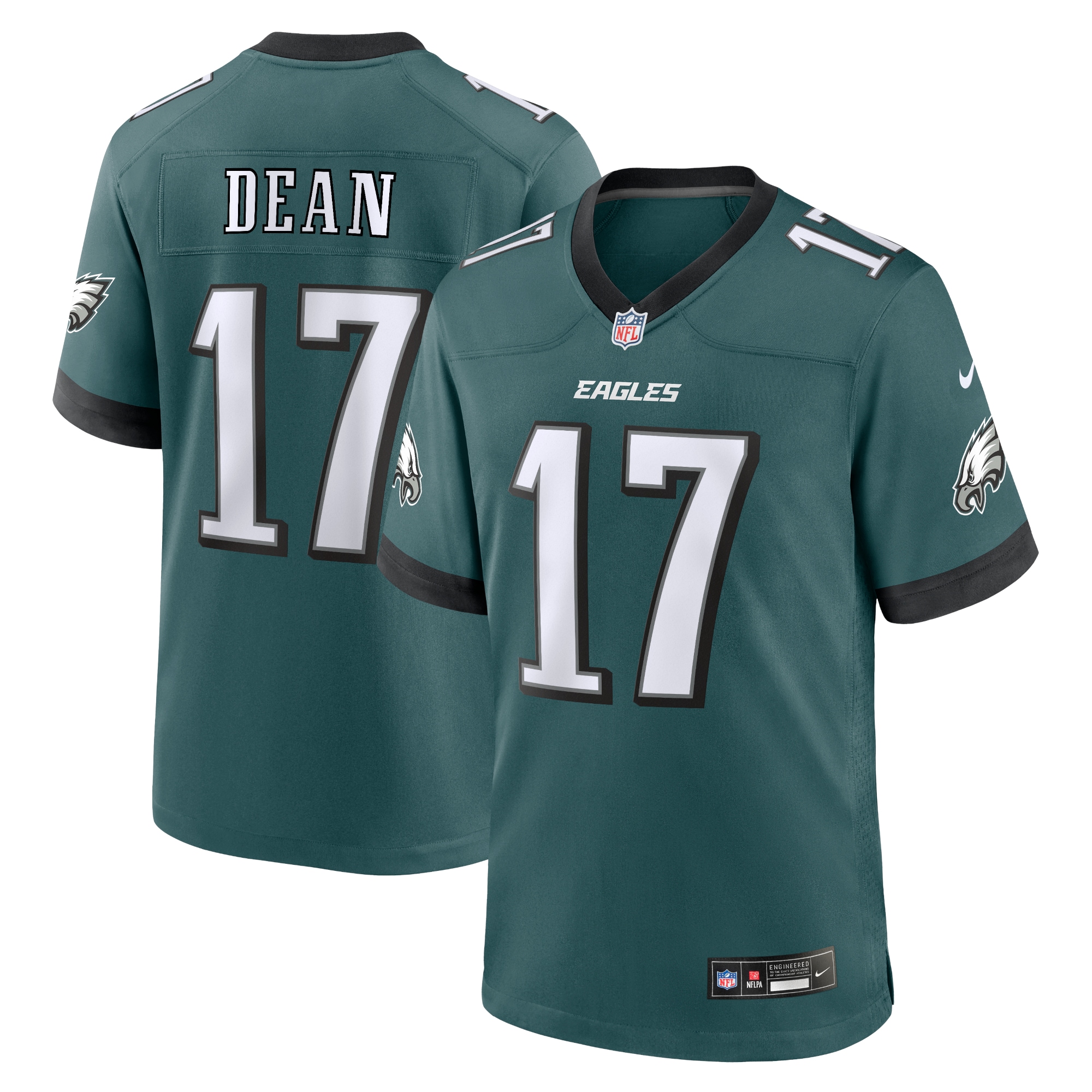Philadelphia Eagles Nakobe Dean Midnight Green Team Game NFL Jersey Men's