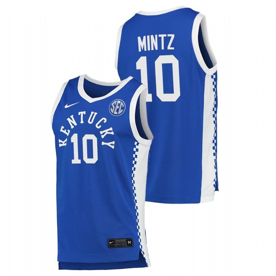 Kentucky Wildcats 10 Davion Mintz 2023 Royal College NCAA Jersey Men's