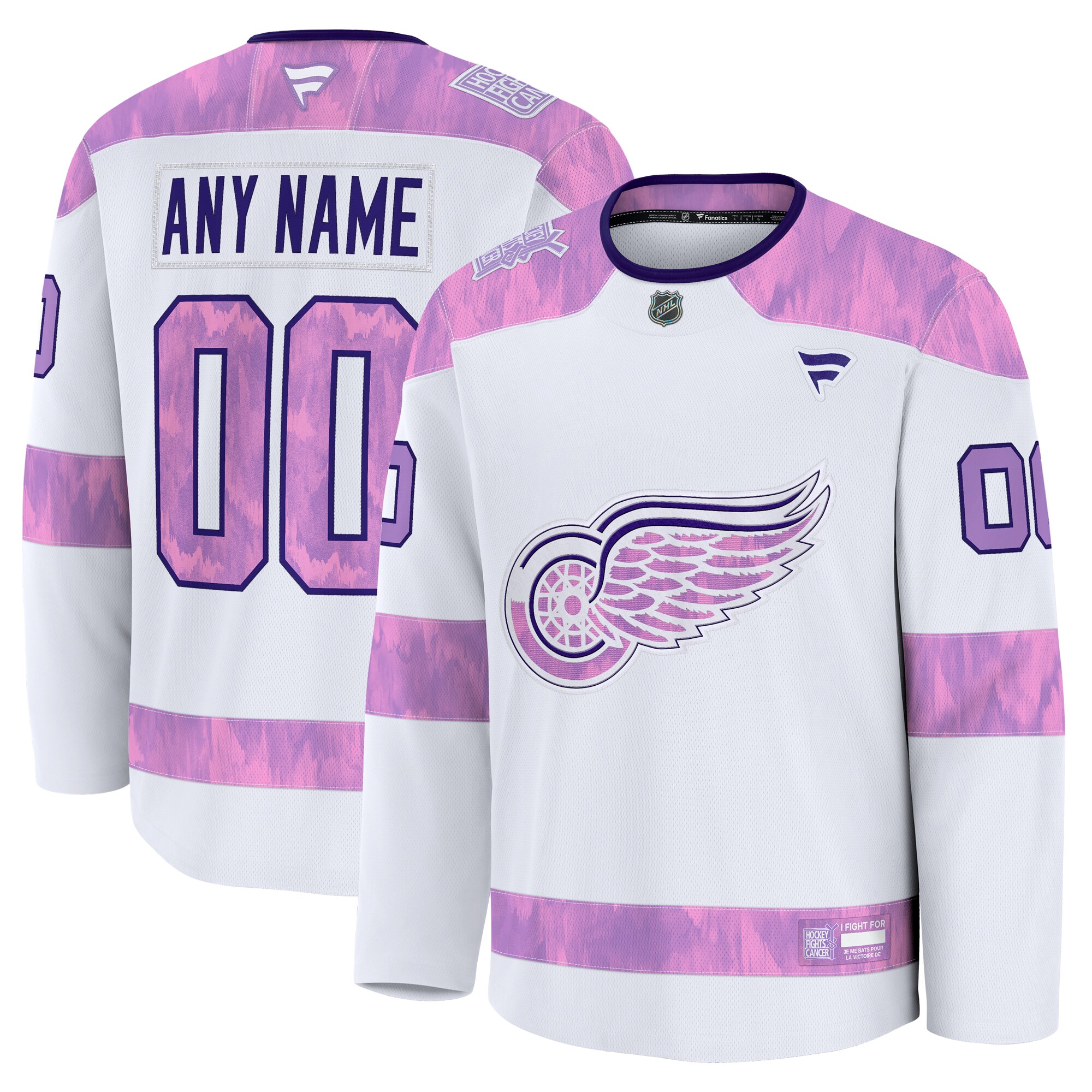 Detroit Red Wings White 2024 Fights Cancer Custom Practice NHL Jersey Men's