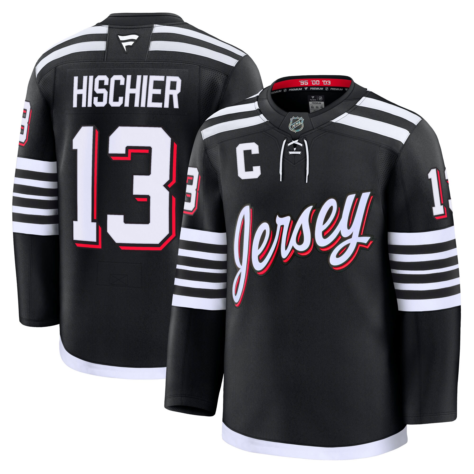 New Jersey Devils Nico Hischier Black Alternate Premium NHL Jersey Men's
