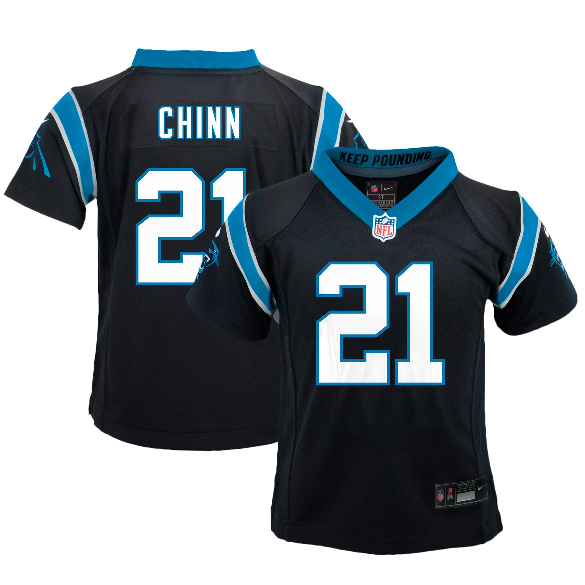 Infant Carolina Panthers Jeremy Chinn Black Game NFL Jersey Men's