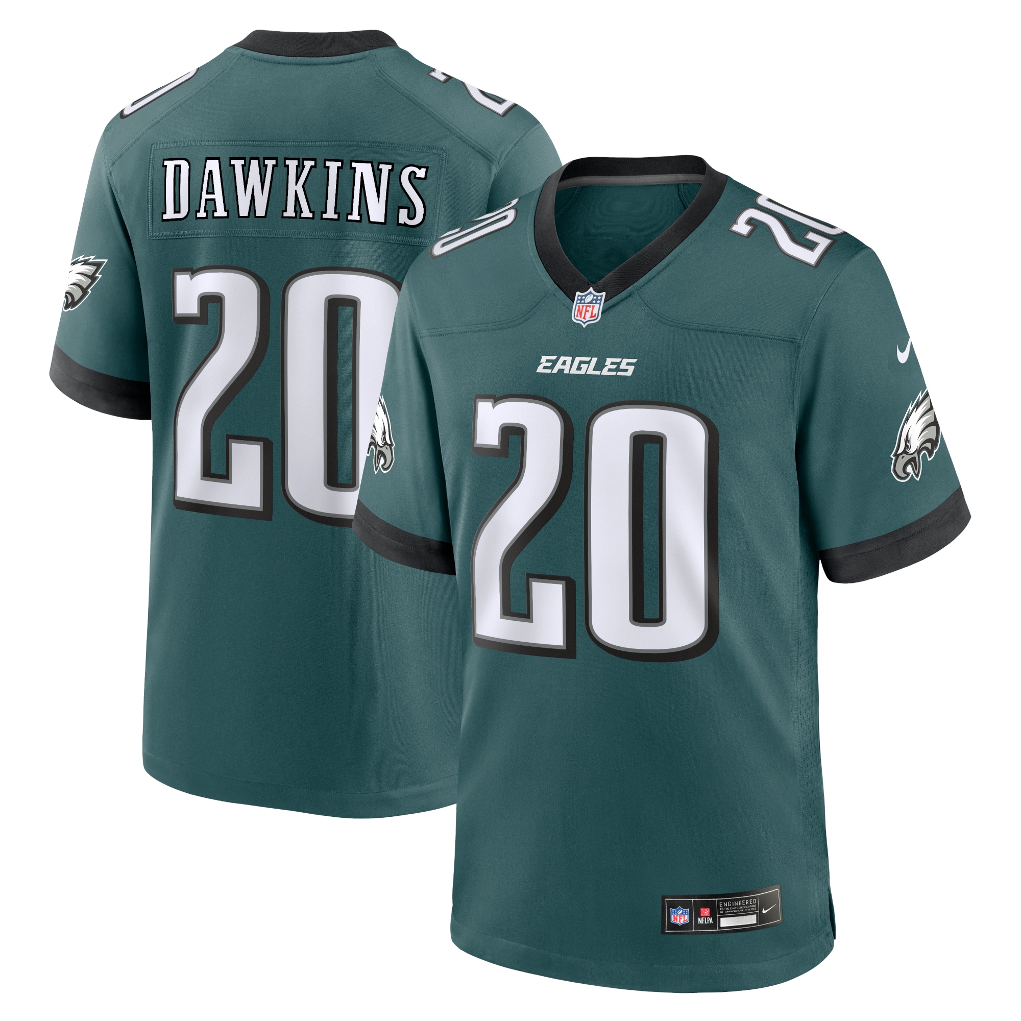 Philadelphia Eagles Brian Dawkins Midnight Green Team Game NFL Jersey Men's