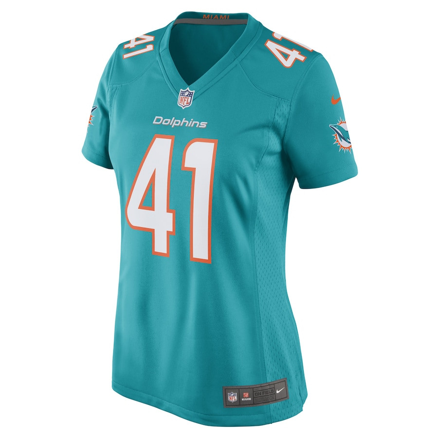 Channing Tindall 41 Miami Dolphins Game Aqua NFL Jersey Women's