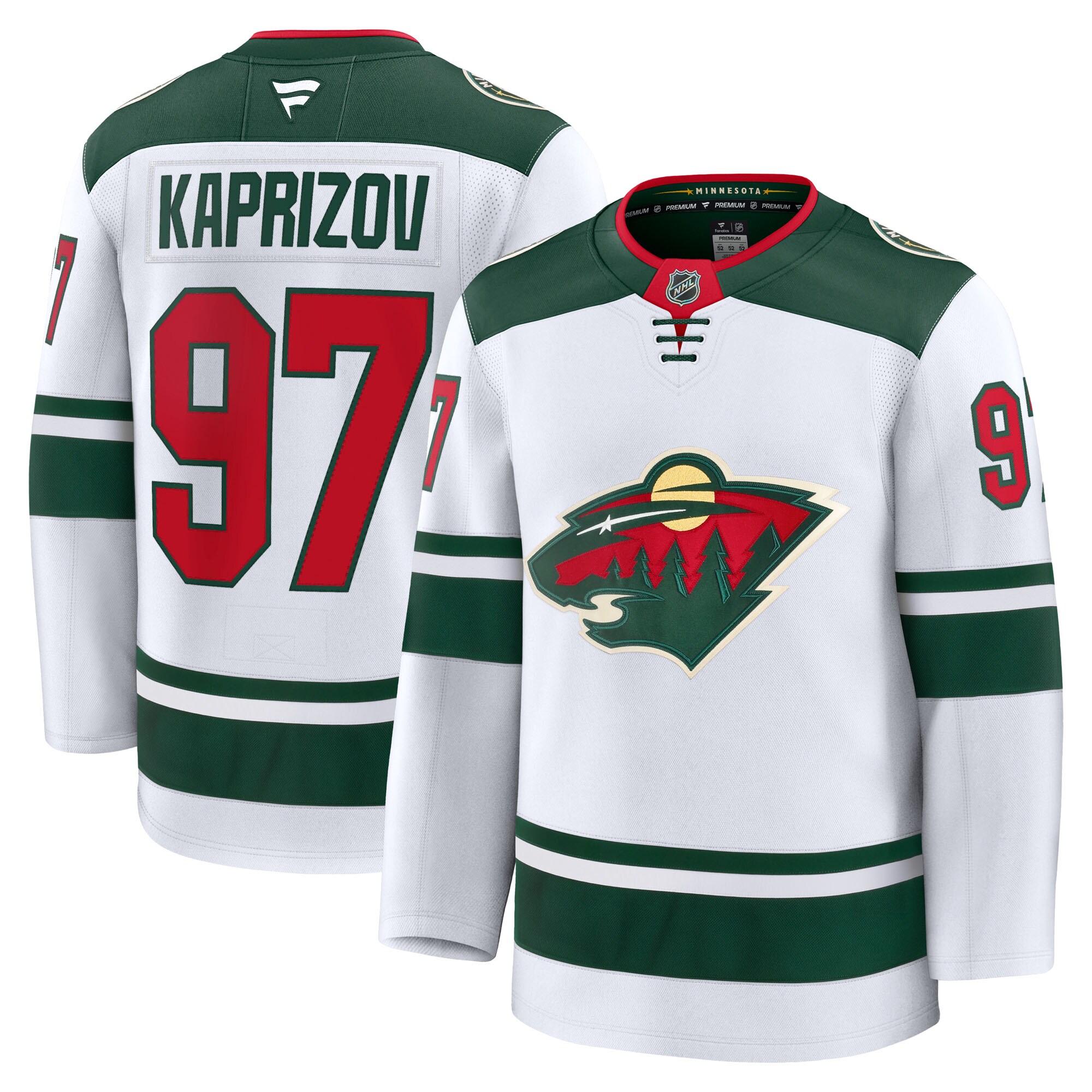 Minnesota Wild Kirill Kaprizov White Away Premium NHL Jersey Men's