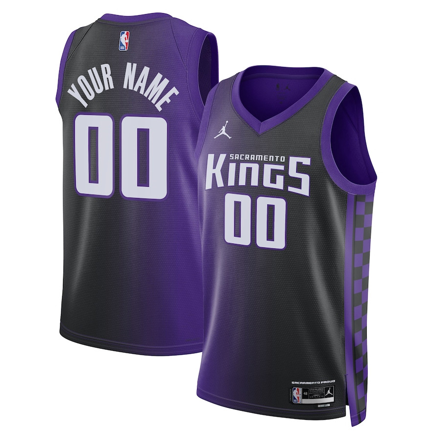 Sacramento Kings Statement Swingman Custom Black/Purple NBA Jersey Men's