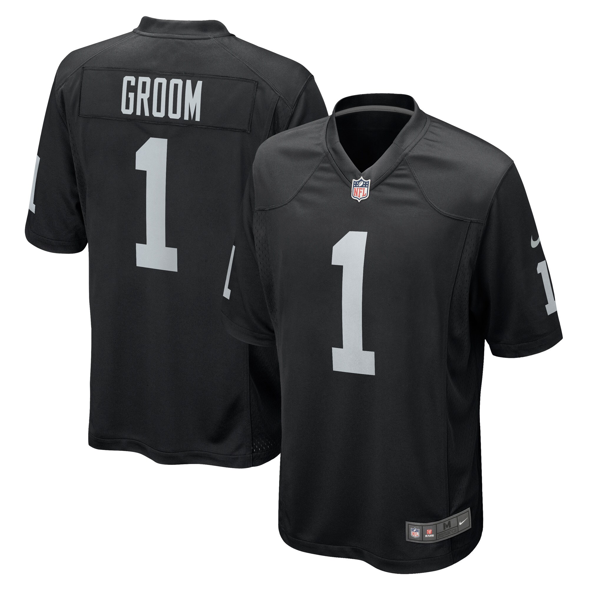 Las Vegas Raiders Number 1 Groom Black Game NFL Jersey Men's