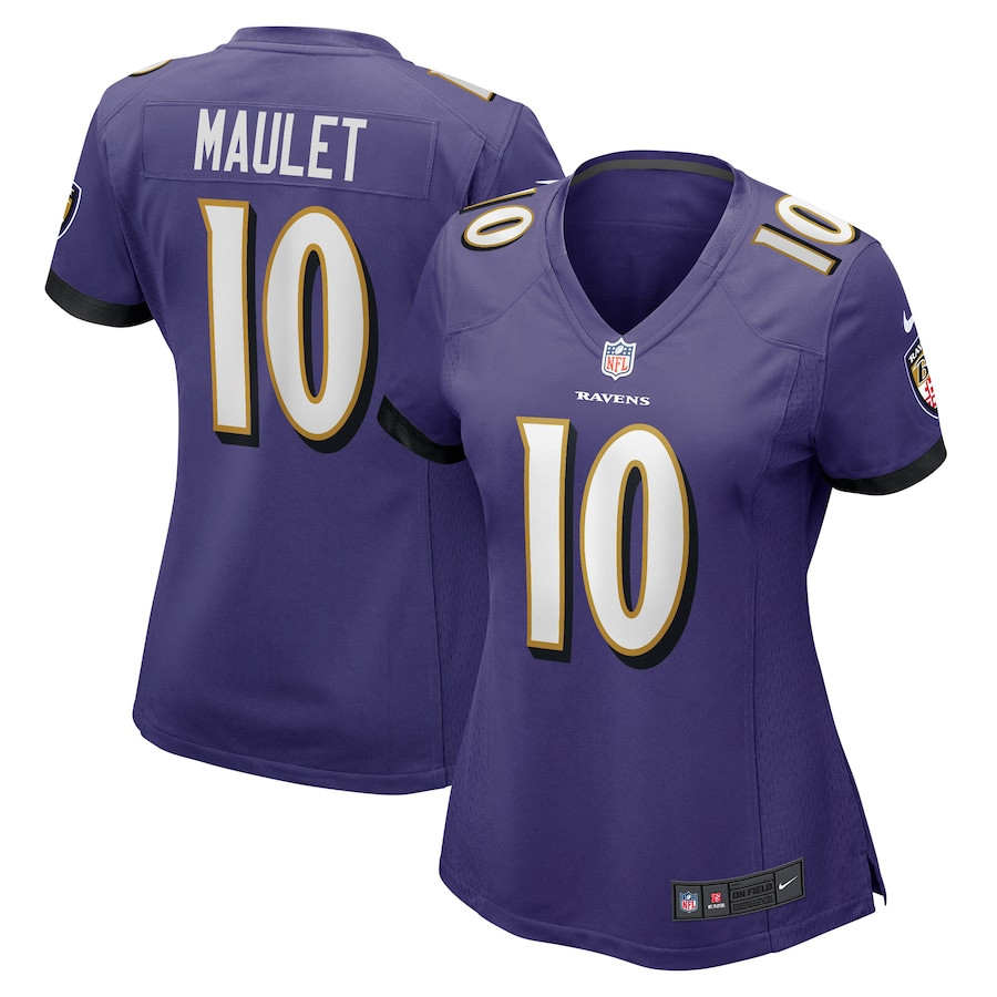 Arthur Maulet 10 Baltimore Ravens Game Purple NFL Jersey Women's