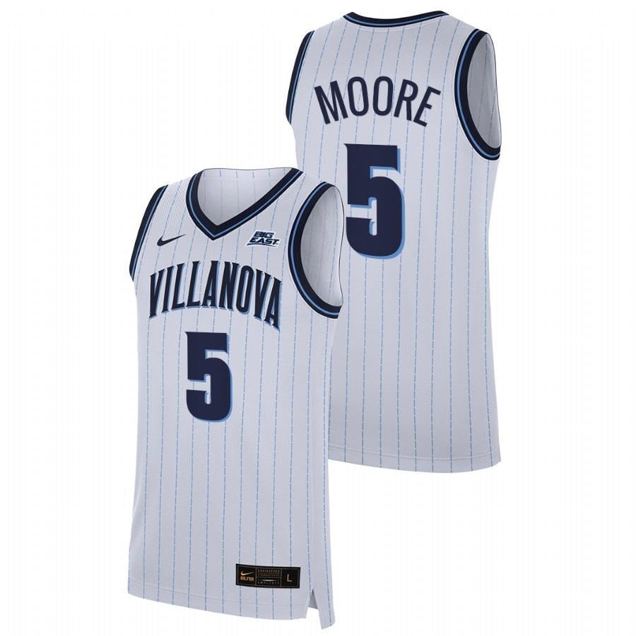 Justin Moore White Villanova Wildcats 2023 Home College NCAA Jersey Men's