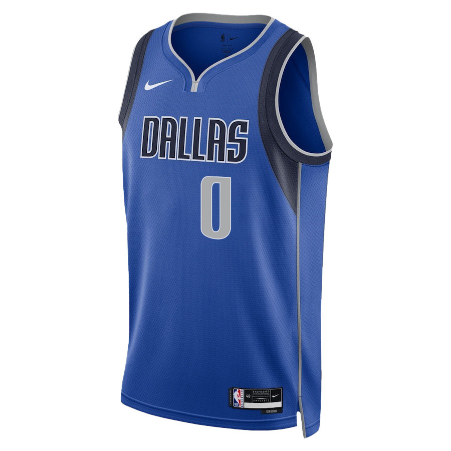 Dante Exum 0 Dallas Mavericks 2024 FINALS PATCH Swingman Icon Edition Blue NBA Jersey Men's
