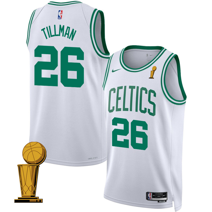 Xavier Tillman 26 Boston Celtics 2024 FINALS CHAMPIONS Swingman Association Editio White NBA Jersey Men's
