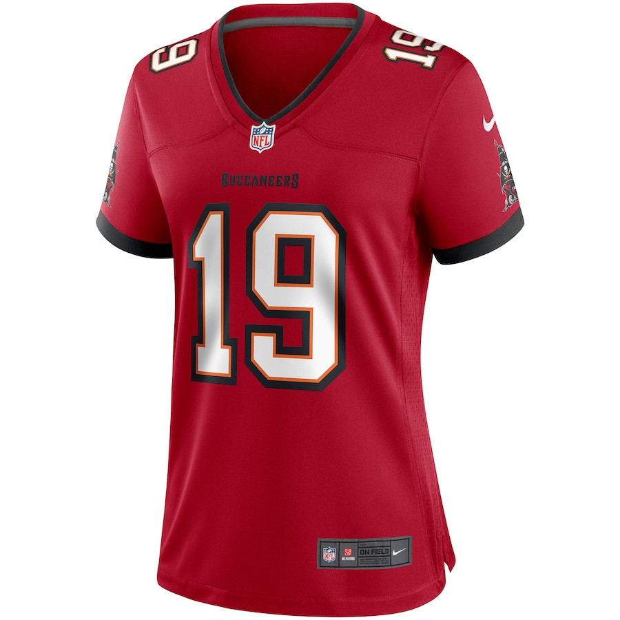 Keyshawn Johnson 19 Tampa Bay Buccaneers Game Retired Red NFL Jersey Women's