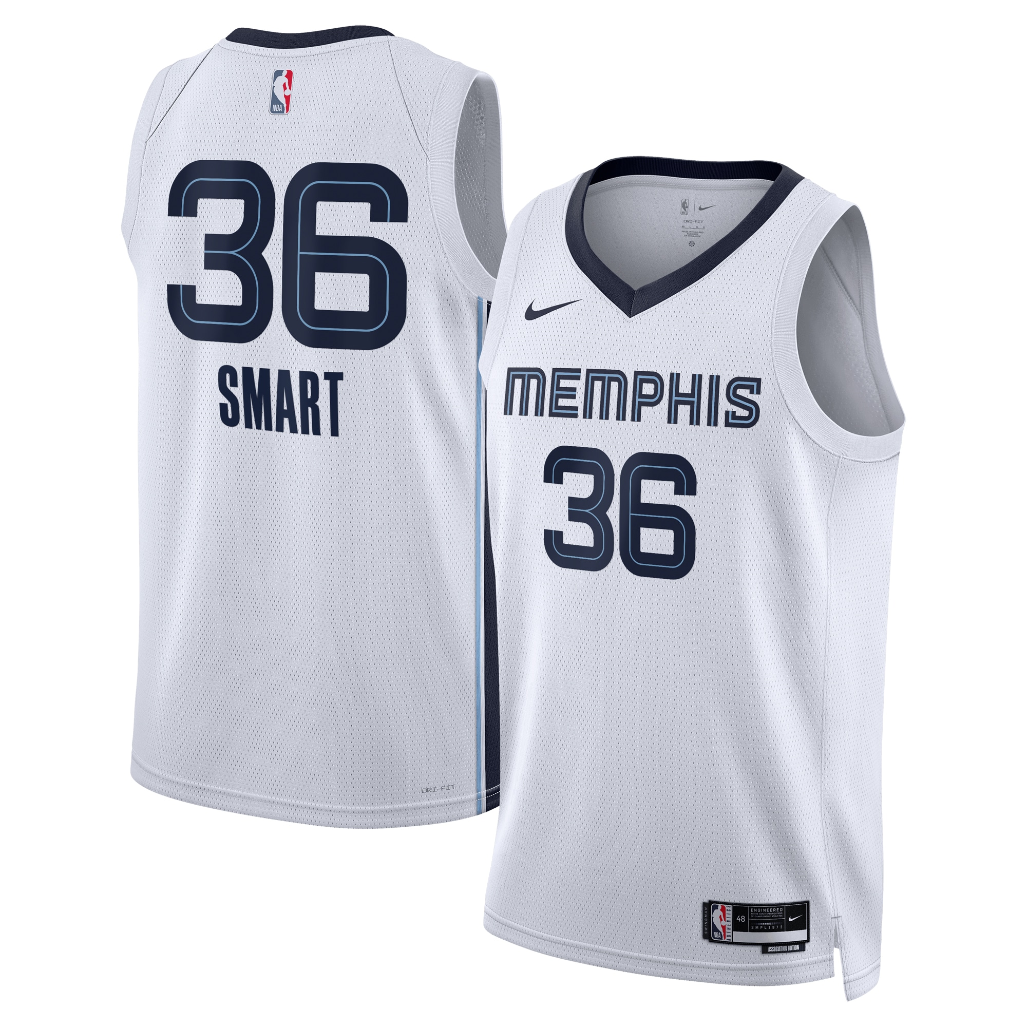 Memphis Grizzlies Association Edition Swingman White Marcus Smar Unisex NBA Jersey Unisex