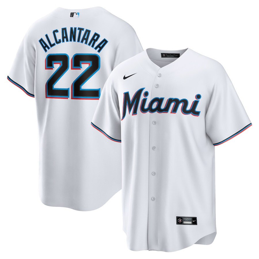 Sandy Alcantara 22 Miami Marlins White MLB Jersey Men's