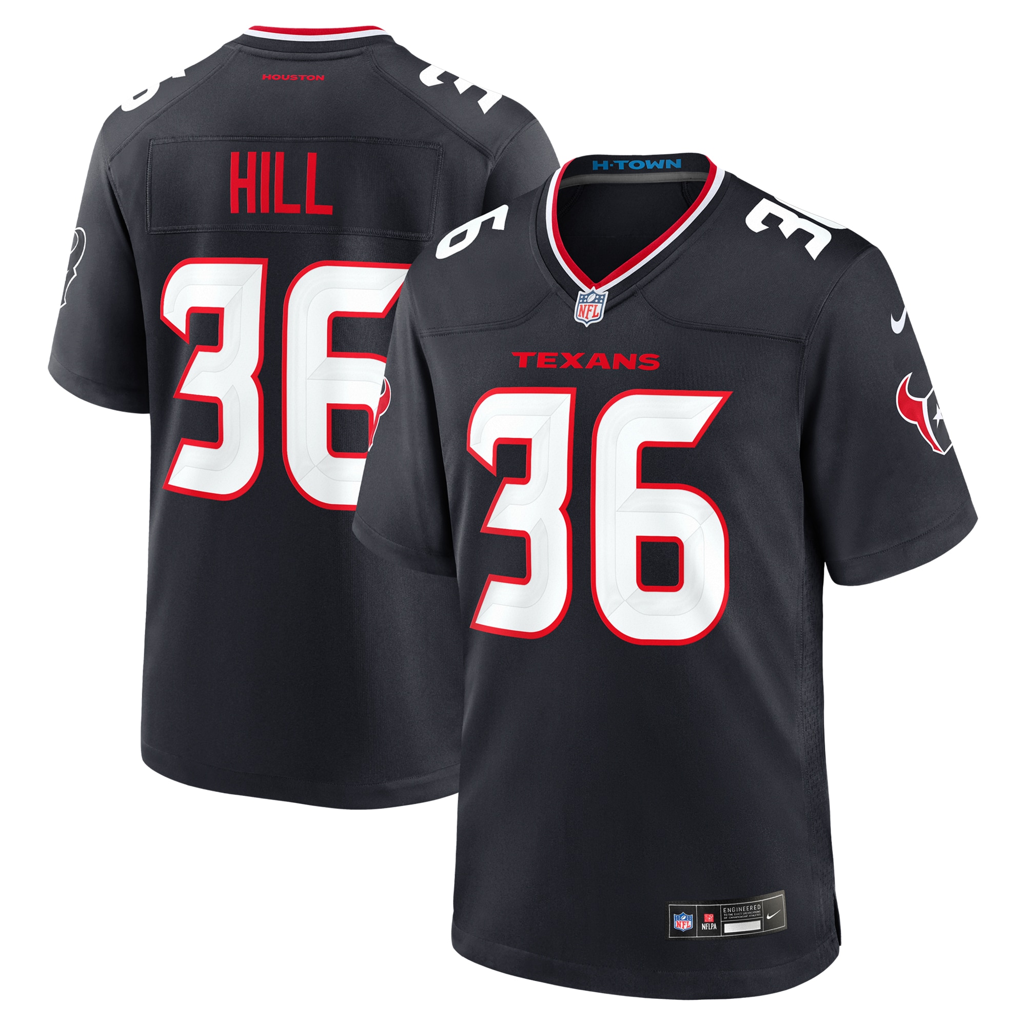 Houston Texans Brandon Hill Navy Team Game NFL Jersey Men's