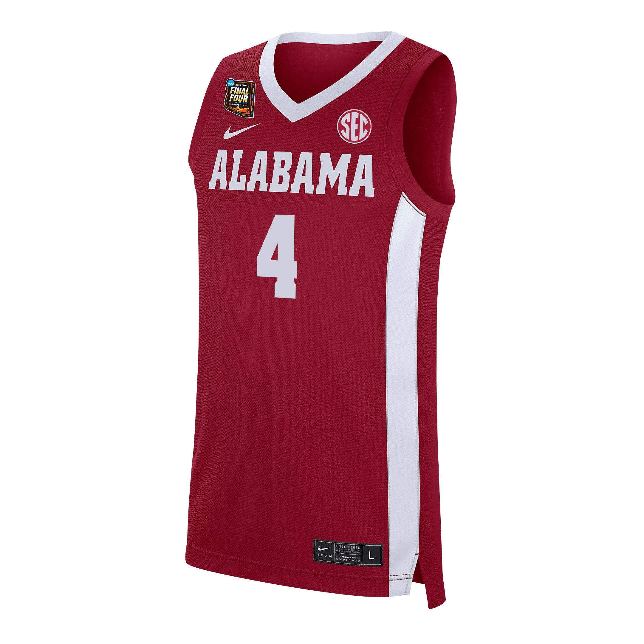 Davin Cosby Jr. Alabama Crimson Tide 2024 Final Four Patch Re White NCAA Jersey Men's