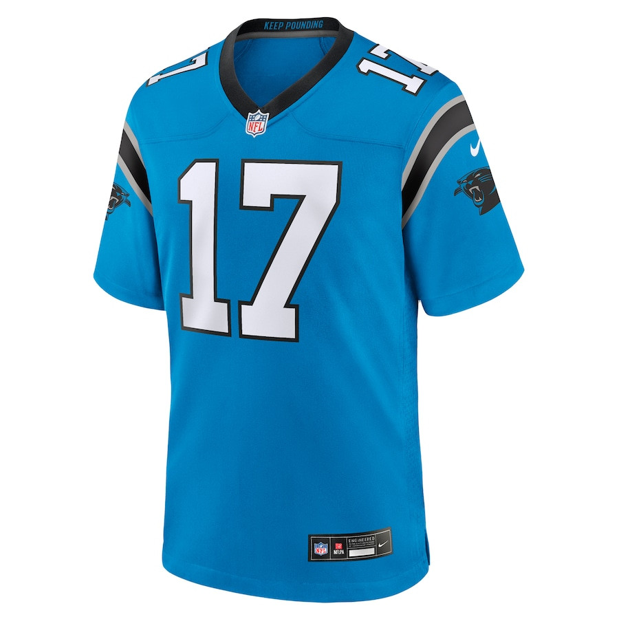 Xavier Legette 17 Carolina Panthers Alternate Game Blue NFL Jersey Men's