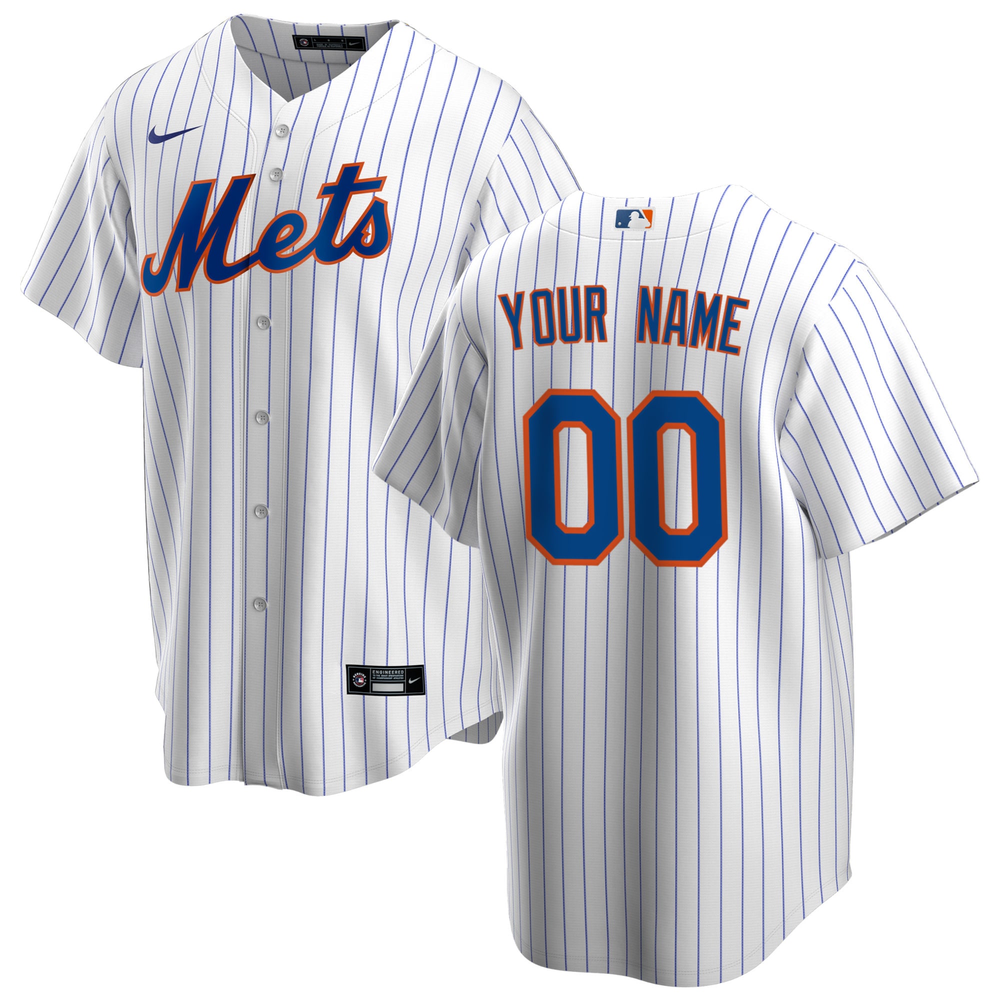 New York Mets White Home Custom MLB Jersey Men's
