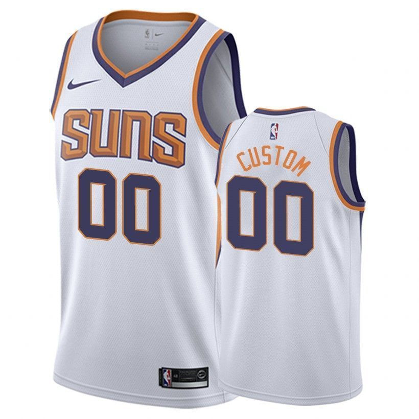 Phoenix Suns Custom 00 Associatio White NBA Jersey Men's