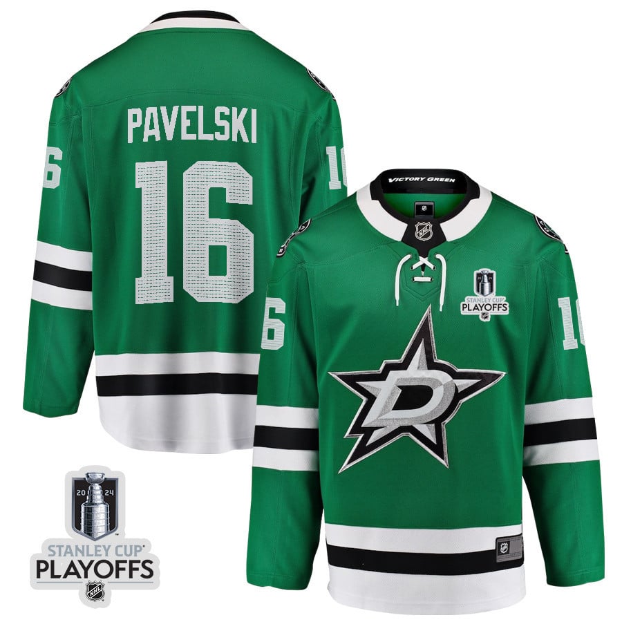 Joe Pavelski 16 Dallas Stars 2024 Playoffs Patch Home Green NHL Jersey Men's