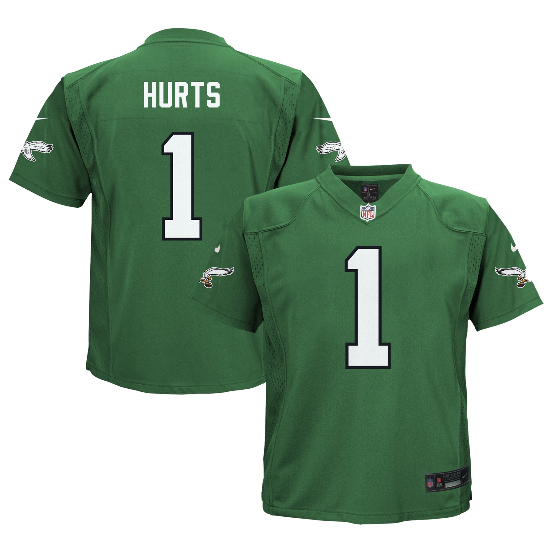 Preschool Philadelphia Eagles Jalen Hurts Kelly Green Game NFL Jersey Men's
