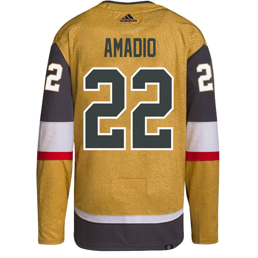 Mike Amadio 22 Vegas Golden Knights Stanley Cup 2023 Final Patch Home Breakaway Gold NHL Jersey Men's