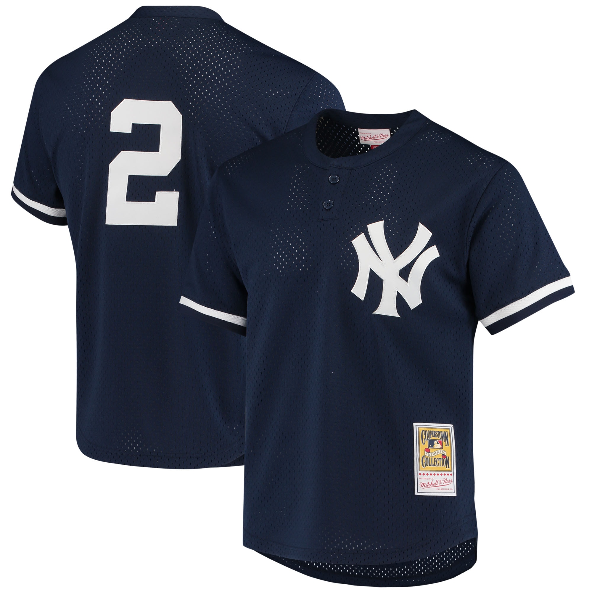 New York Yankees Derek Jeter Mitchell Ness Navy Cooperstown Collection 1995 Batting Practice MLB Jersey Men's