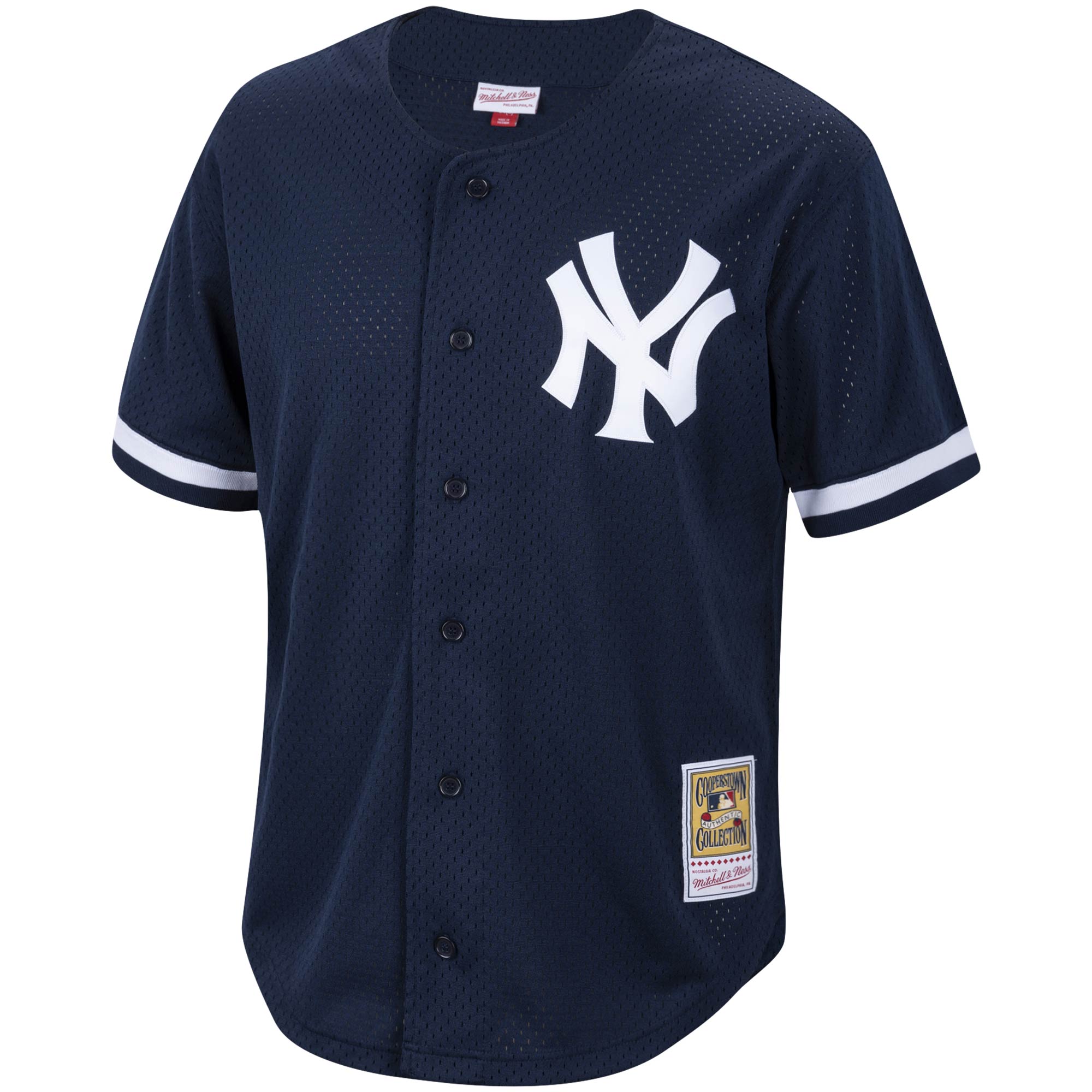 New York Yankees Reggie Jackson Mitchell Ness Navy Cooperstown Collection Mesh Batting Practice Button-Up MLB Jersey Men's