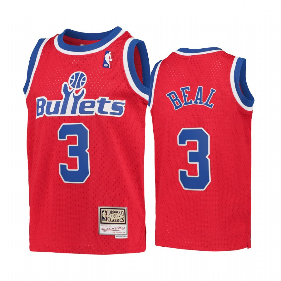 Bradley Beal 3 Washington Wizards Kids Red Hardwood Classic NBA Jersey Youth