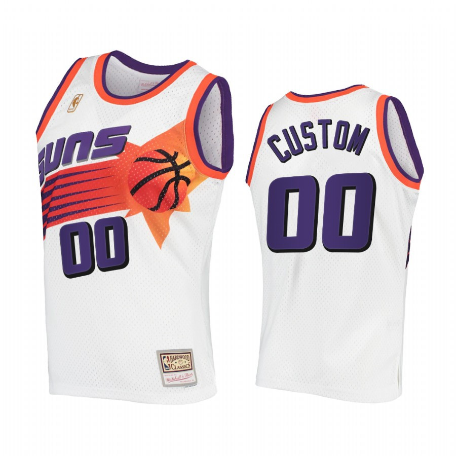Custom 00 Phoenix Suns Hardwood Classics White NBA Jersey Men's