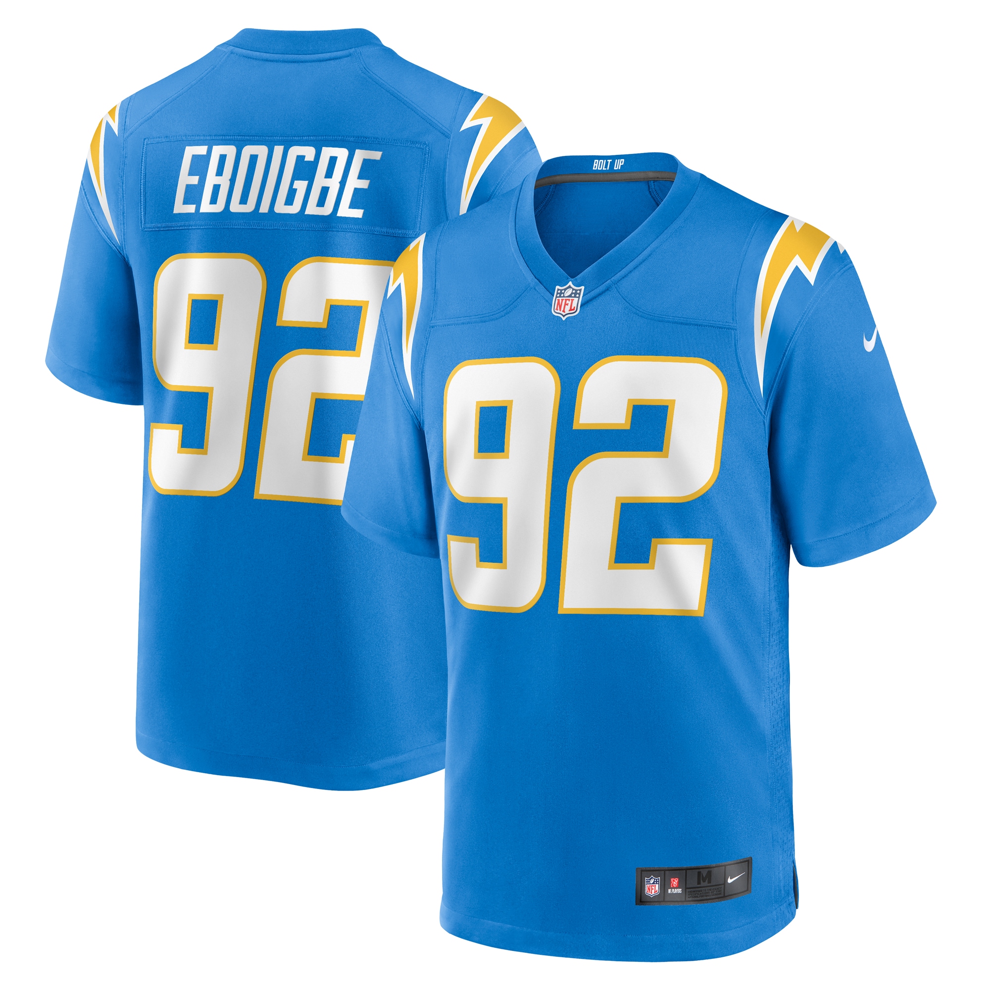 Los Angeles Chargers Justin Eboigbe Powder Blue Team Game NFL Jersey Men's