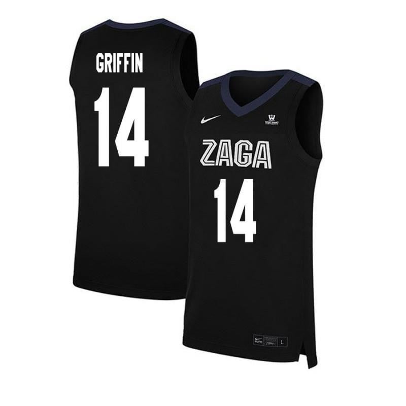 14 Connor Griffin Black Elite Gonzaga Bulldogs NCAA Jersey Men's