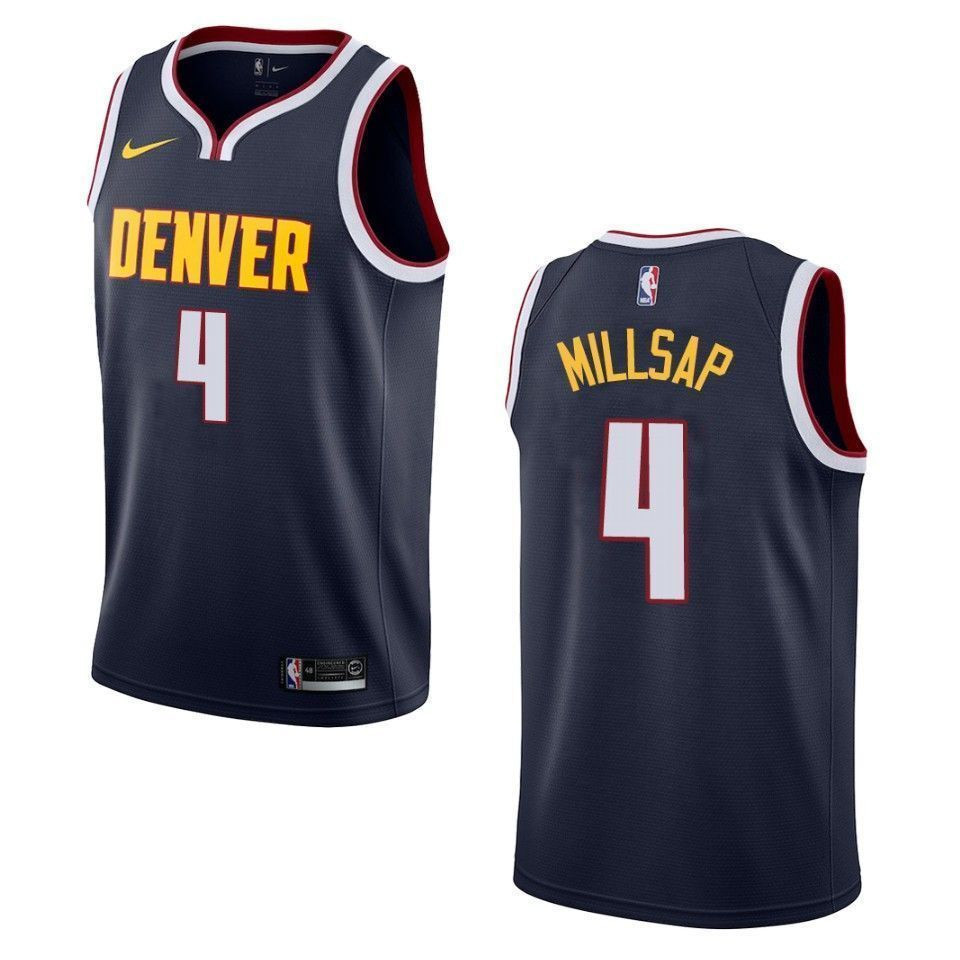 Denver Nuggets 4 Paul Millsap Icon Swingman Navy NBA Jersey Men's