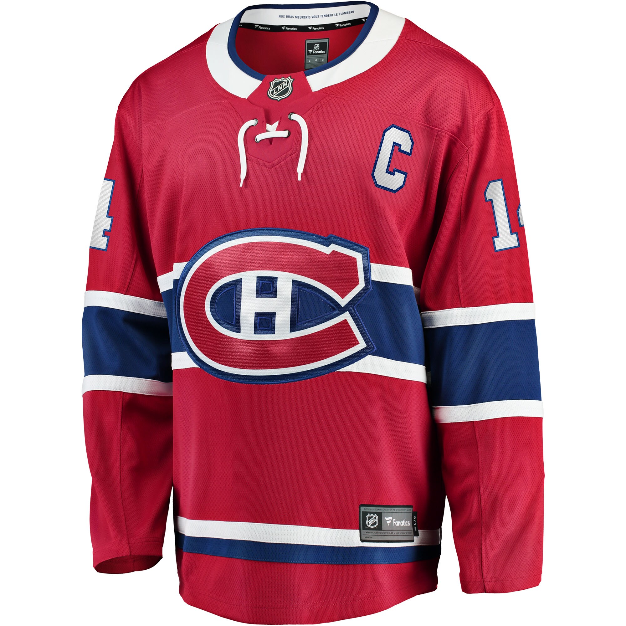 Montreal Canadiens Nick Suzuki Red Home Captain Patch Breakaway Player NHL Jersey Men's