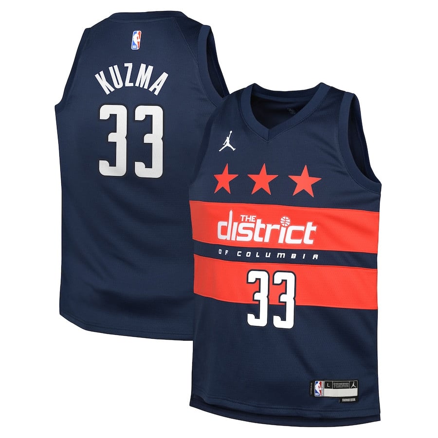 Kyle Kuzma 33 Washington Wizards 2024/2 Swingman Statement Edition Navy NBA Jersey Youth