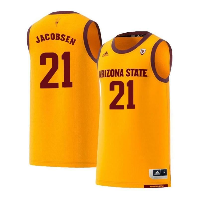 21 Eric Jacobsen Yellow Retro Arizona State Sun Devils NCAA Jersey Men's