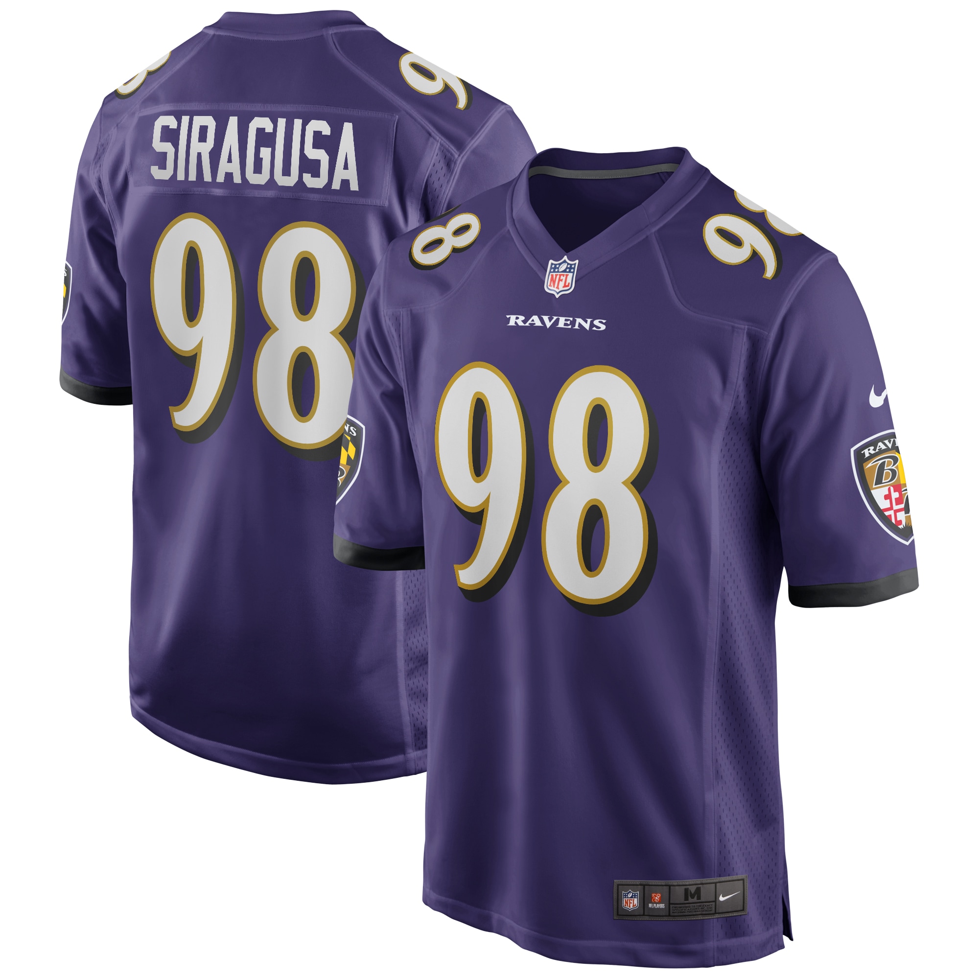 Baltimore Ravens Tony Siragusa Purple Game Retired Player NFL Jersey Men's