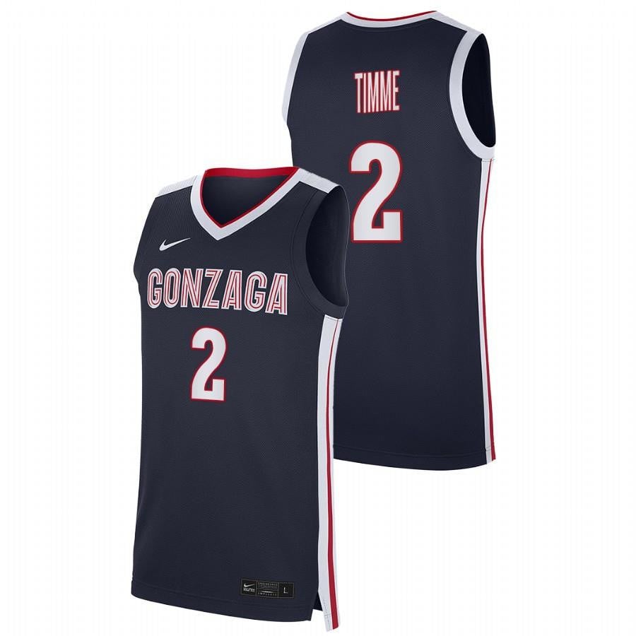 Gonzaga Bulldogs 2023 2 Navy Drew Timme College NCAA Jersey Men's