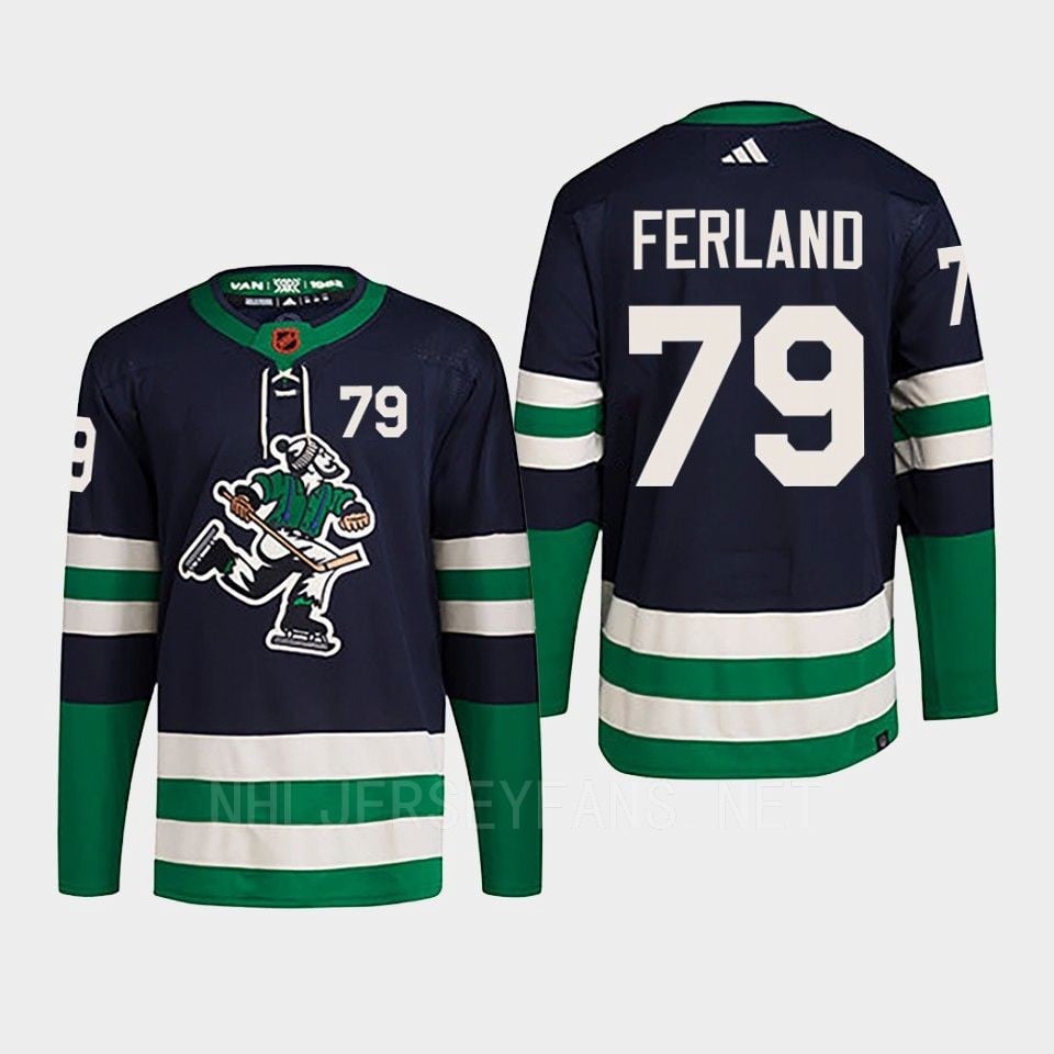 Micheal Ferland 79 Reverse Retro 2.0 2022 Vancouver Canucks Navy Primegreen NHL Jersey Men's