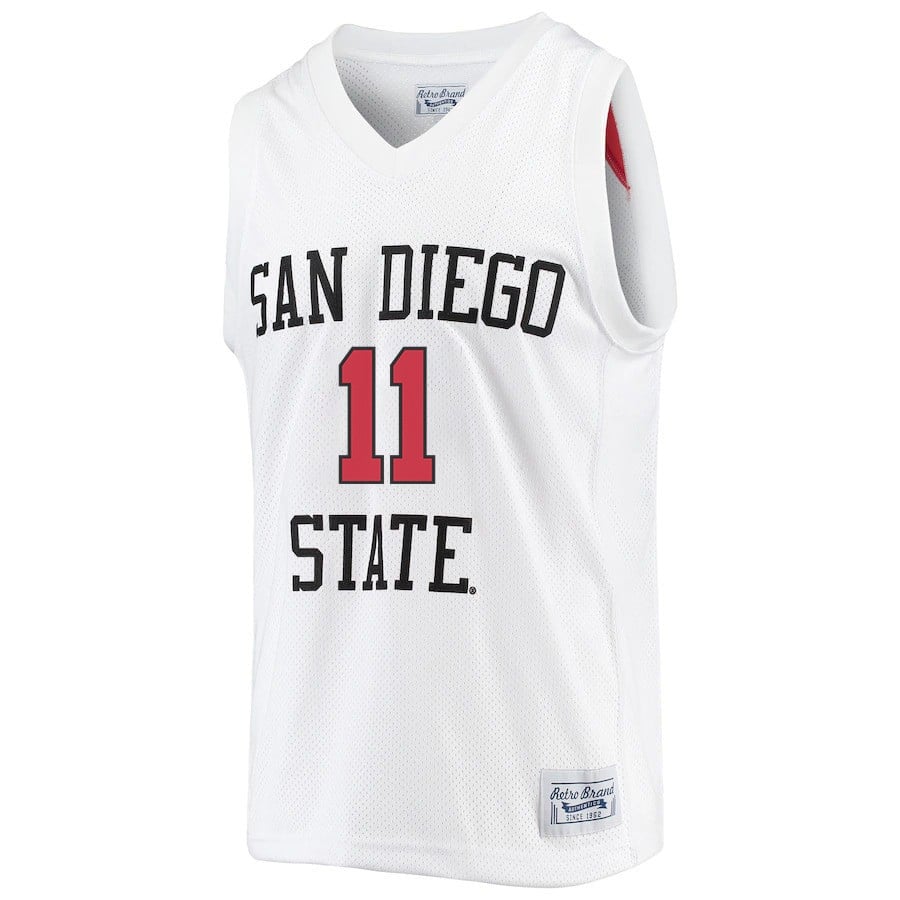 Demarshay Johnson Jr. 11 San Diego State Aztecs 2023- Me White NCAA Jersey Men's