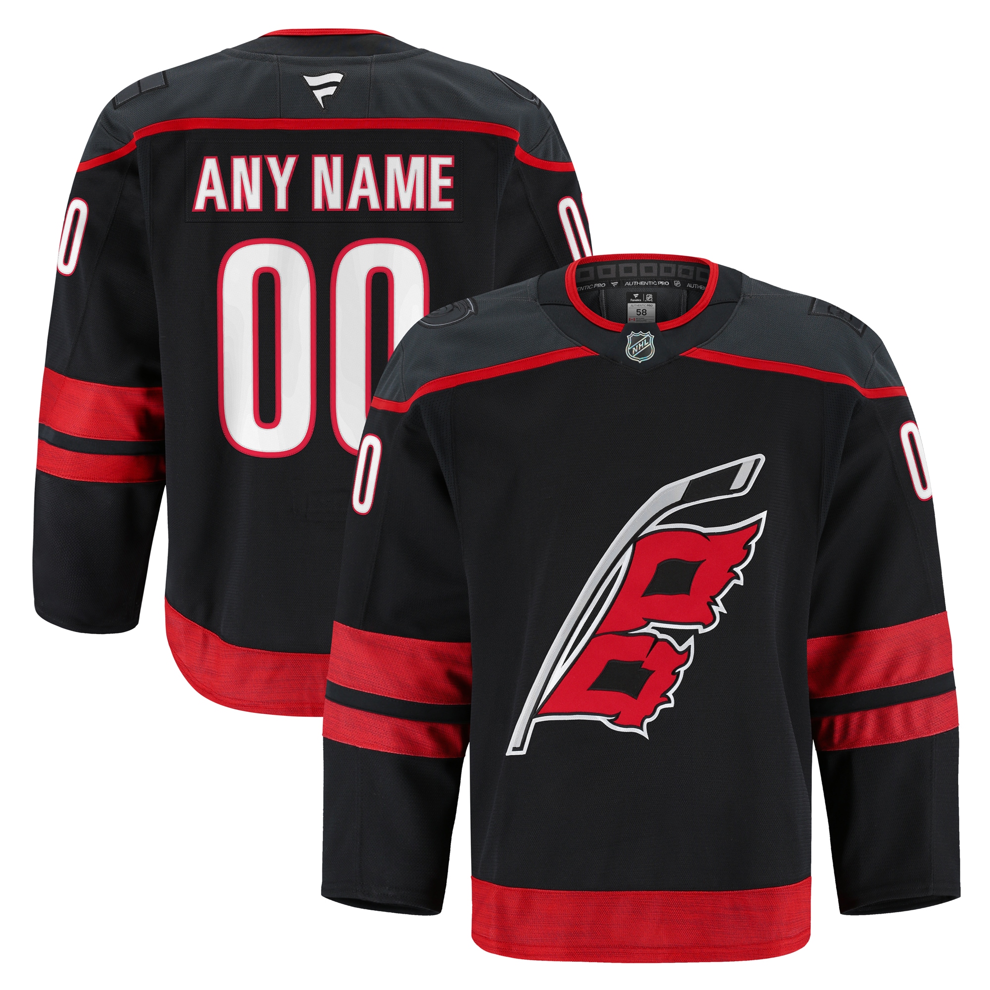 Carolina Hurricanes Black Home Pro Custom NHL Jersey Men's