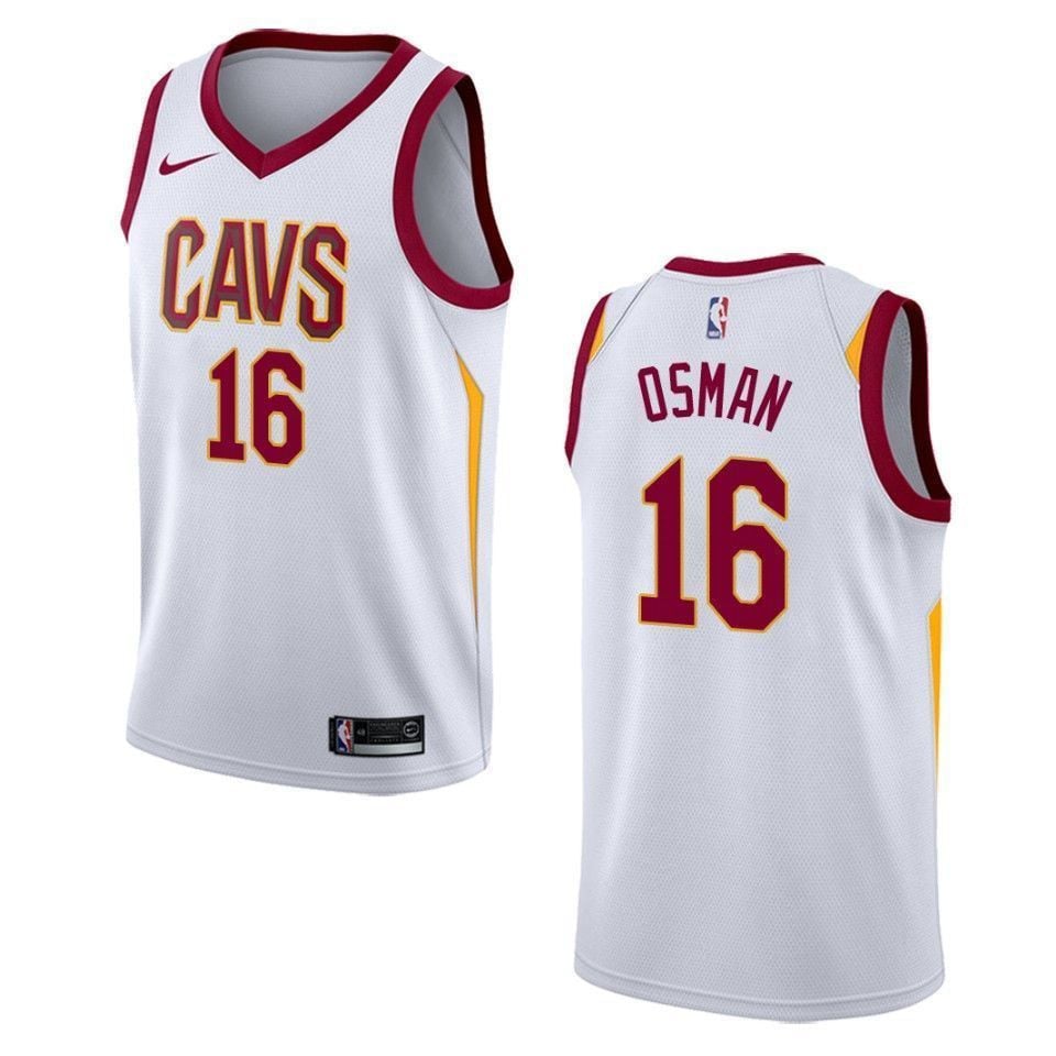 Cleveland Cavaliers 16 Cedi Osman Association Swingman White NBA Jersey Men's