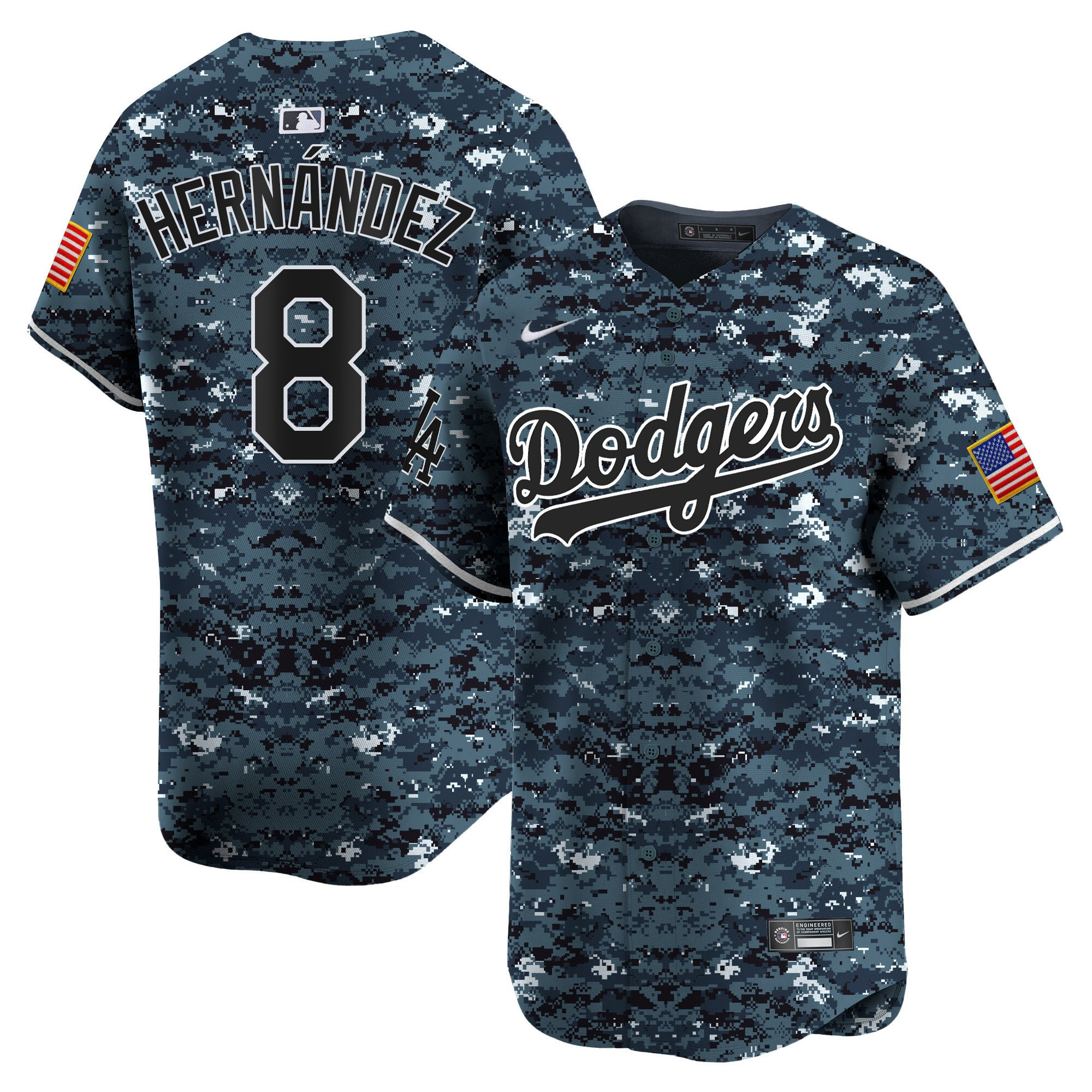 Kike Hernandez 8 Los Angeles Dodgers USMC Alternate Limited Navy MLB Jersey Men's