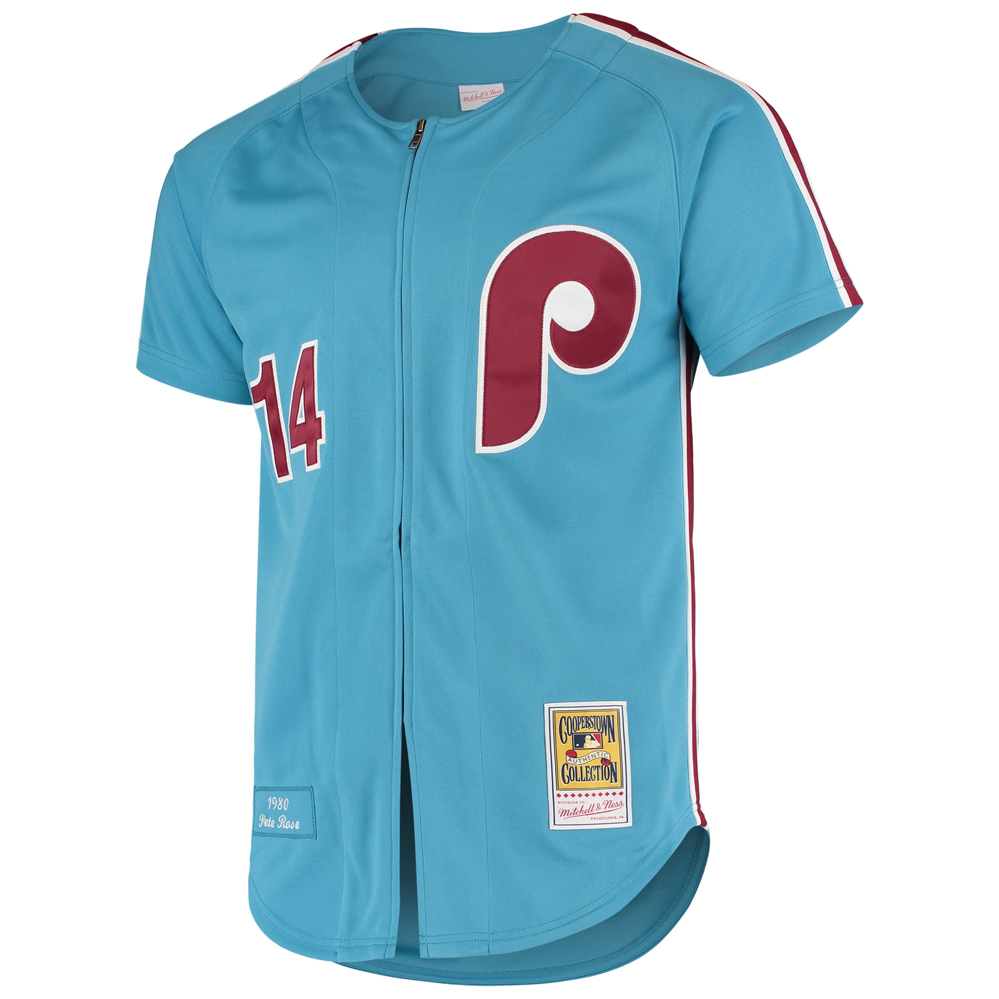 Philadelphia Phillies Pete Rose Mitchell Ness Light Blue Cooperstown Collection MLB Jersey Men's