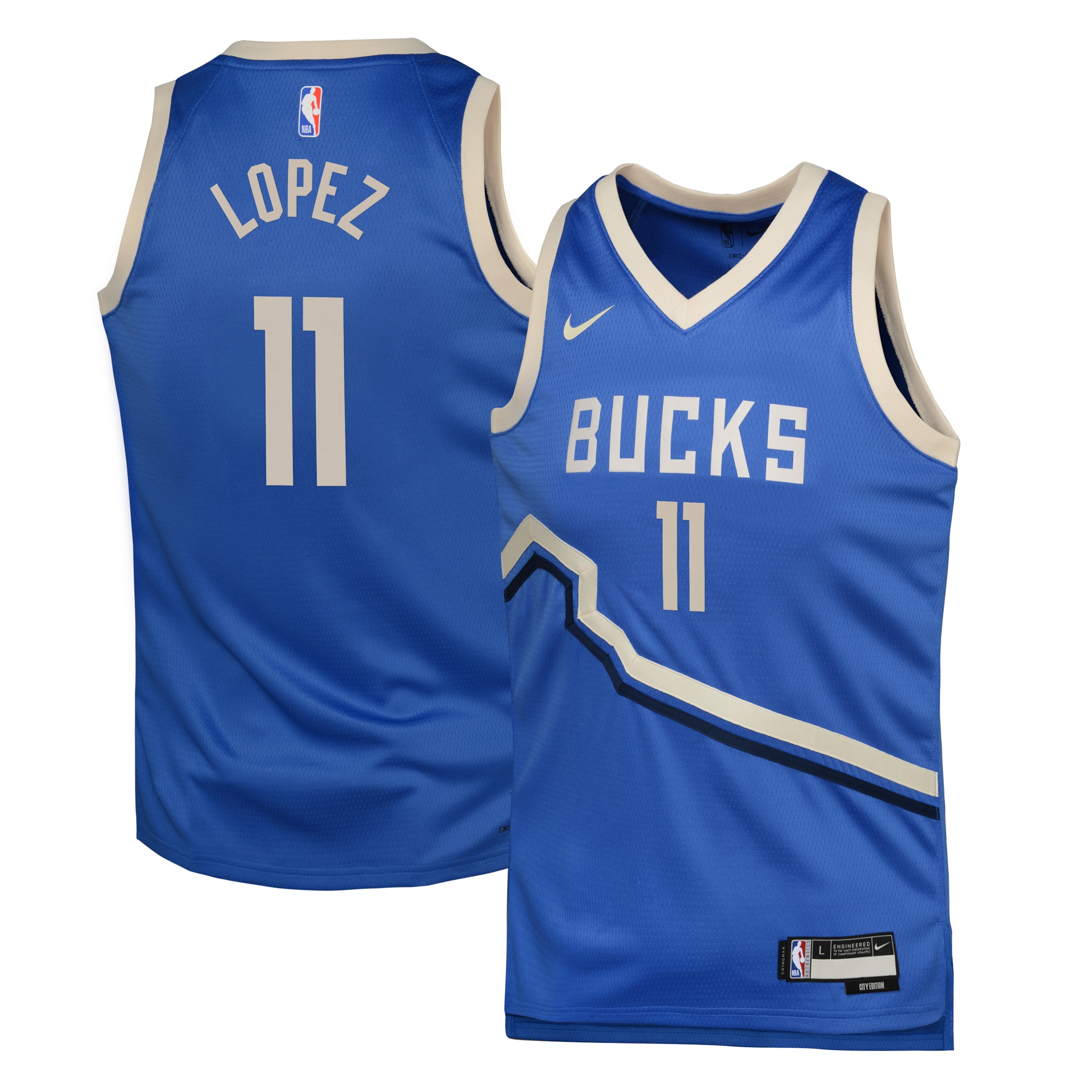 Milwaukee Bucks City Edition Swingman 2024 Royal Brook Lope NBA Jersey Youth