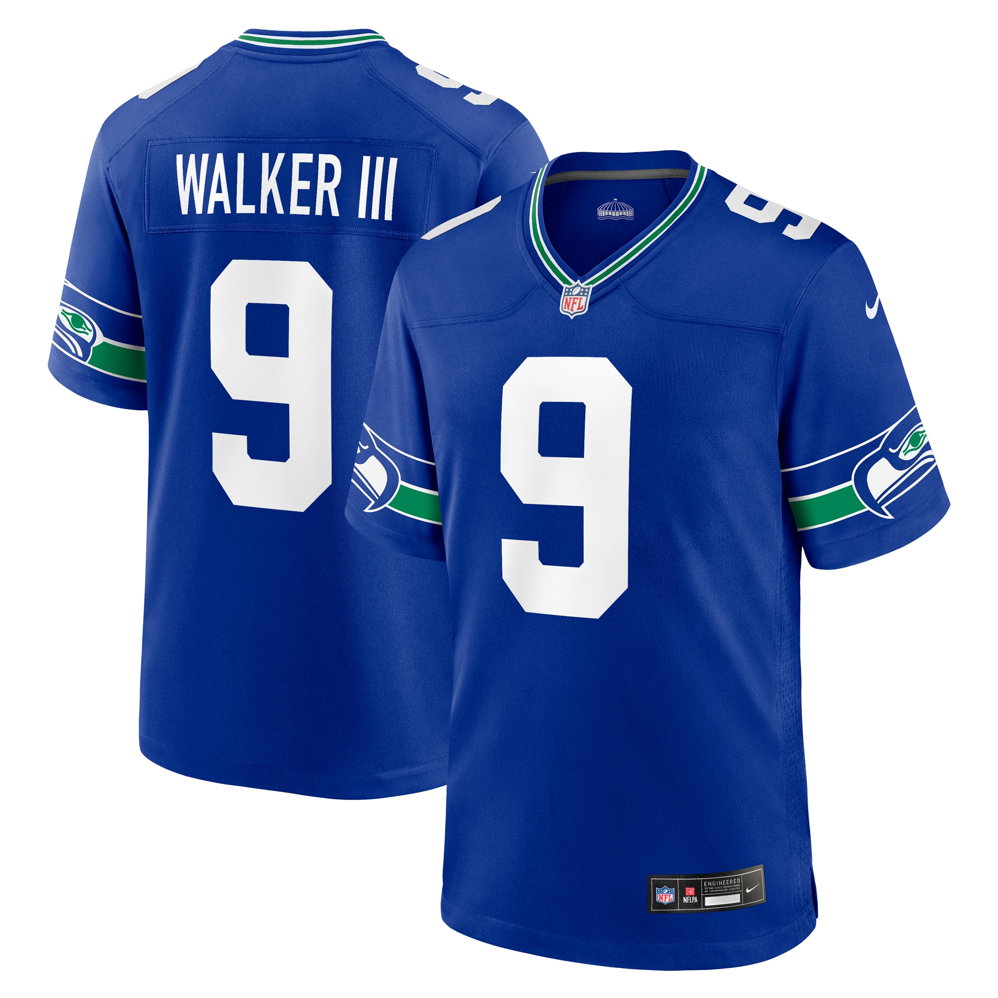 Seattle Seahawks Kenneth Walker III Royal Throwback Player Game NFL Jersey Men's