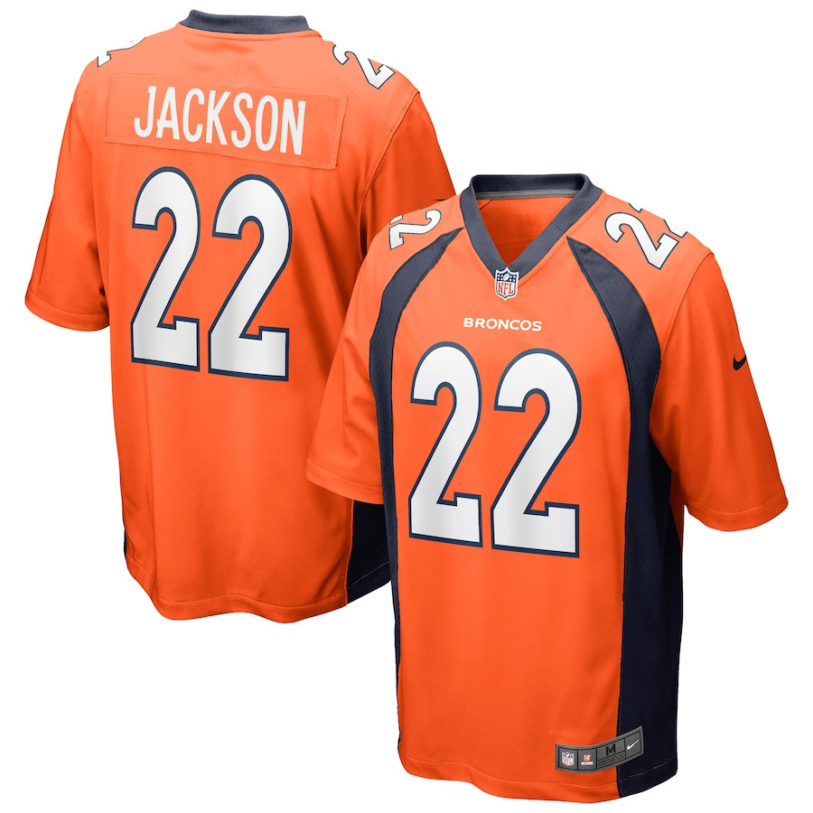 Kareem Jackson 22 Denver Broncos Game Orange NFL Jersey Men's