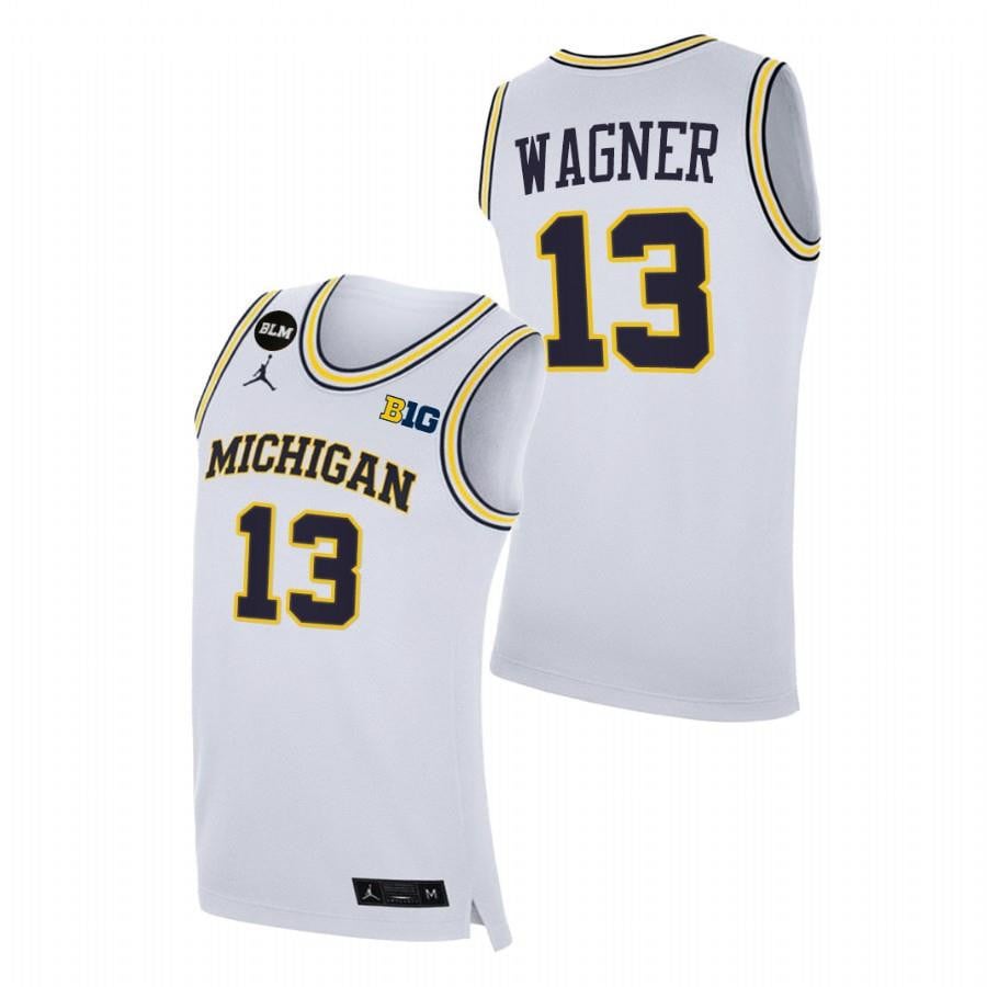 Michigan Wolverines Moritz Wagner 1 White College BLM NCAA Jersey Men's