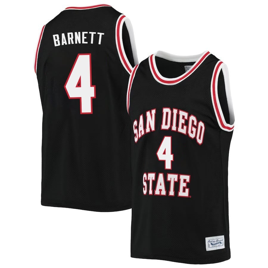 Jared Barnett 4 San Diego State Aztecs 2023- Black NCAA Jersey Men's
