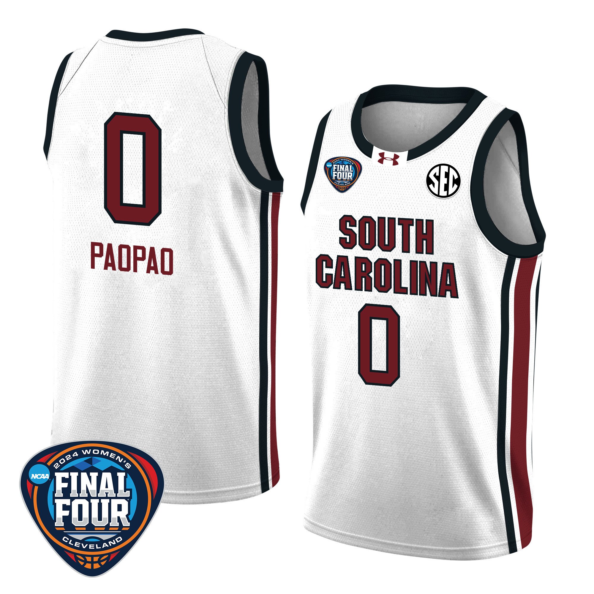 Te-Hina Paopao 0 South Carolina 2024 Final Four Patch Unisex NCAA Jersey Unisex